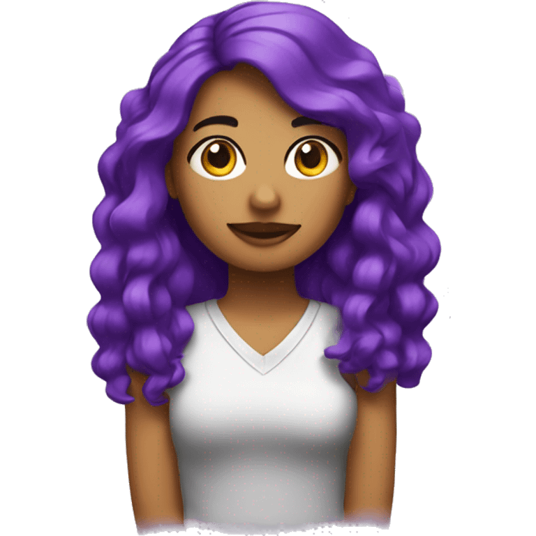 Chica pelo morado emoji