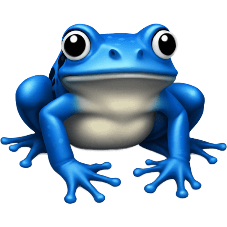 A black and blue frog emoji