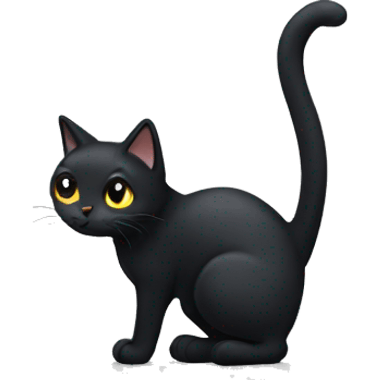 Black cat without tail emoji