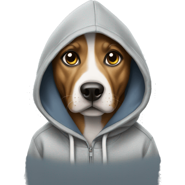 Dog wearing a hoodie emoji