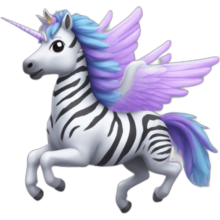 Flying zebra unicorn emoji