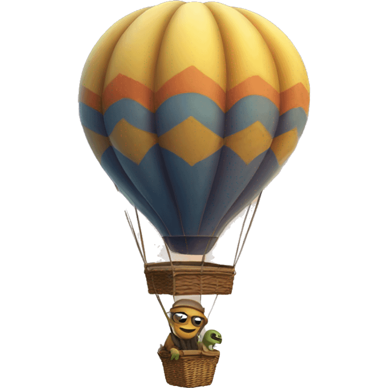 An old alien riding a hot air balloon emoji