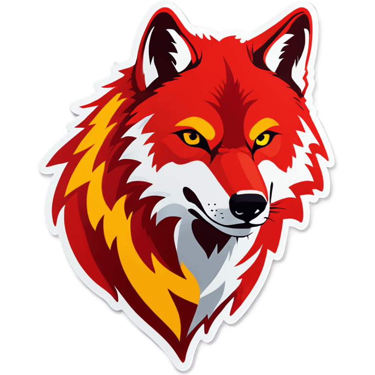 Wolf red and yellow emoji