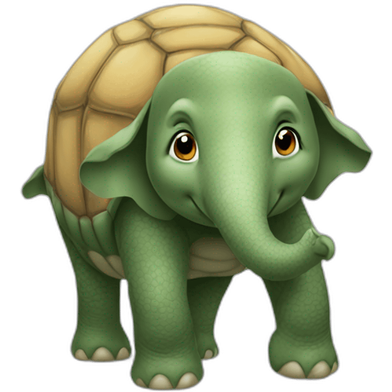 Tortue sur éléphant emoji