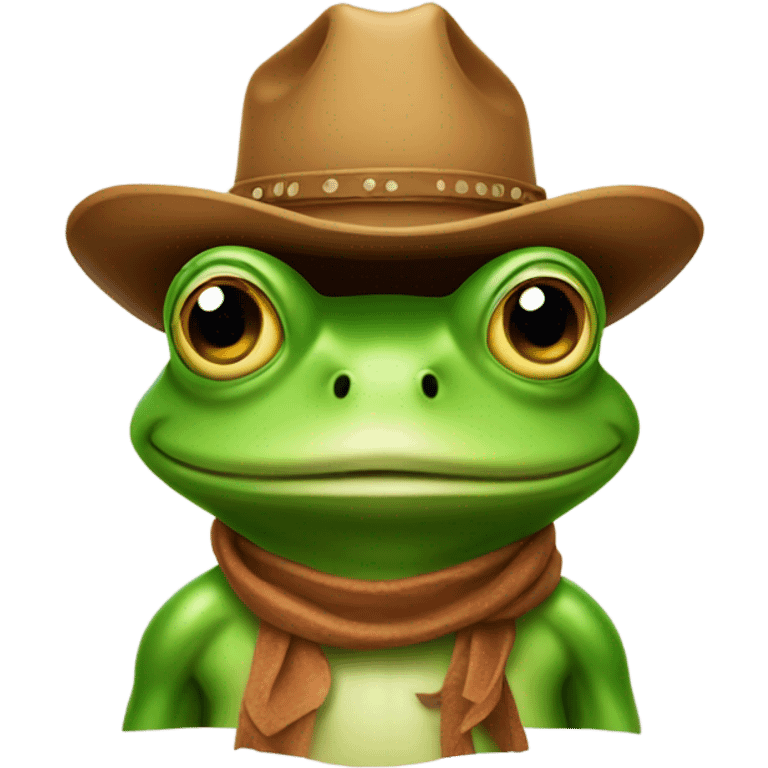 Frog with cowboy hat emoji