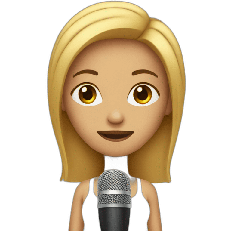 Woman with microphone emoji