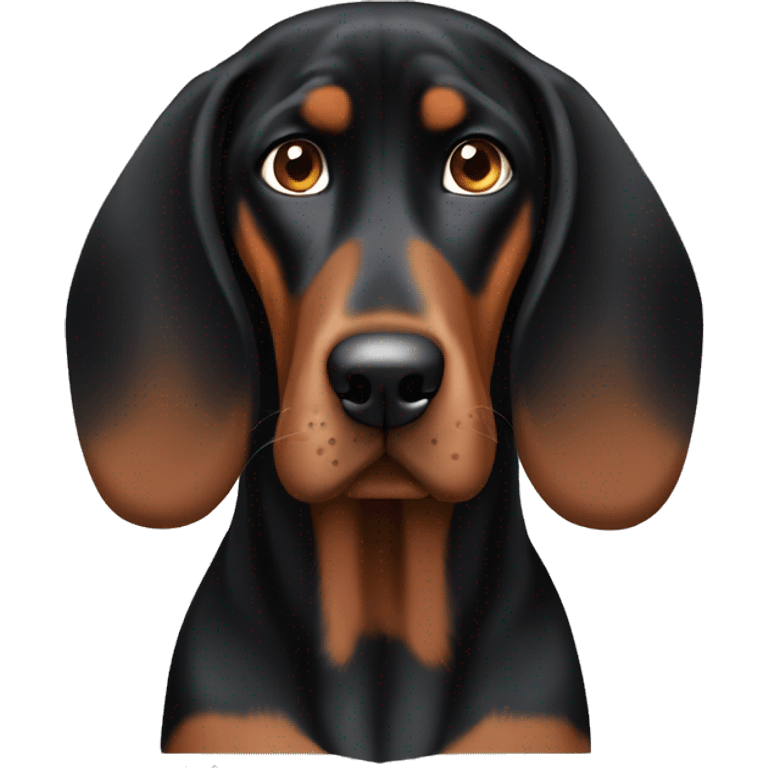 Black and brown coonhound with floppy ears emoji