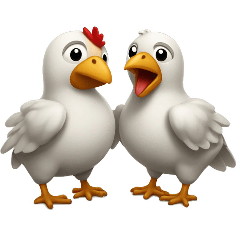 pollito y osito enamorados emoji