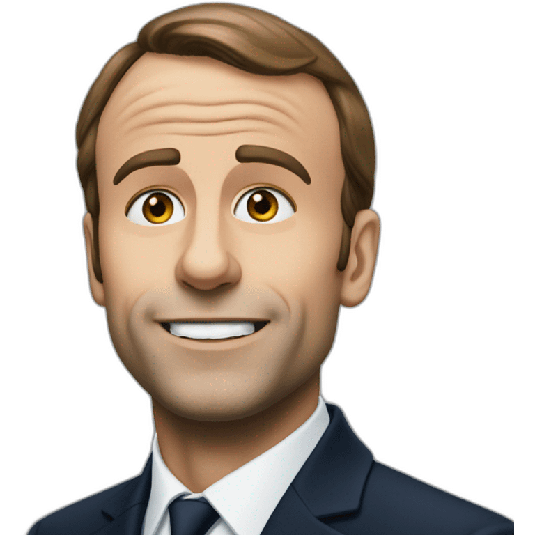 Macron qui ce pose une question emoji