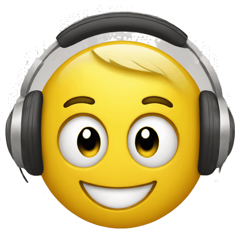 Smiley with headphone emoji