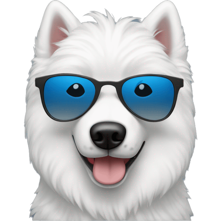 samoyed with sunglasses emoji