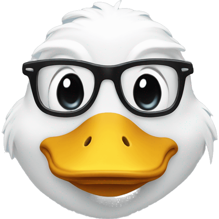 a duck with glasses emoji