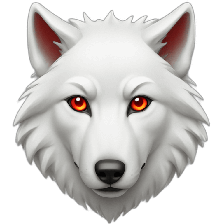 white wolf with red eyes emoji