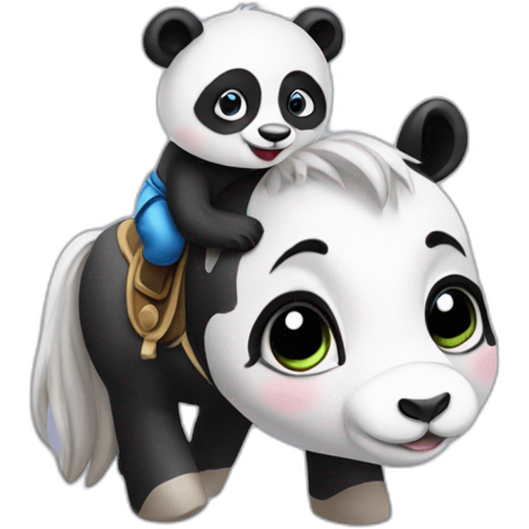 baby panda on a horse emoji