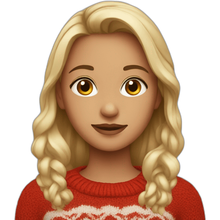 Girl in red sweater emoji