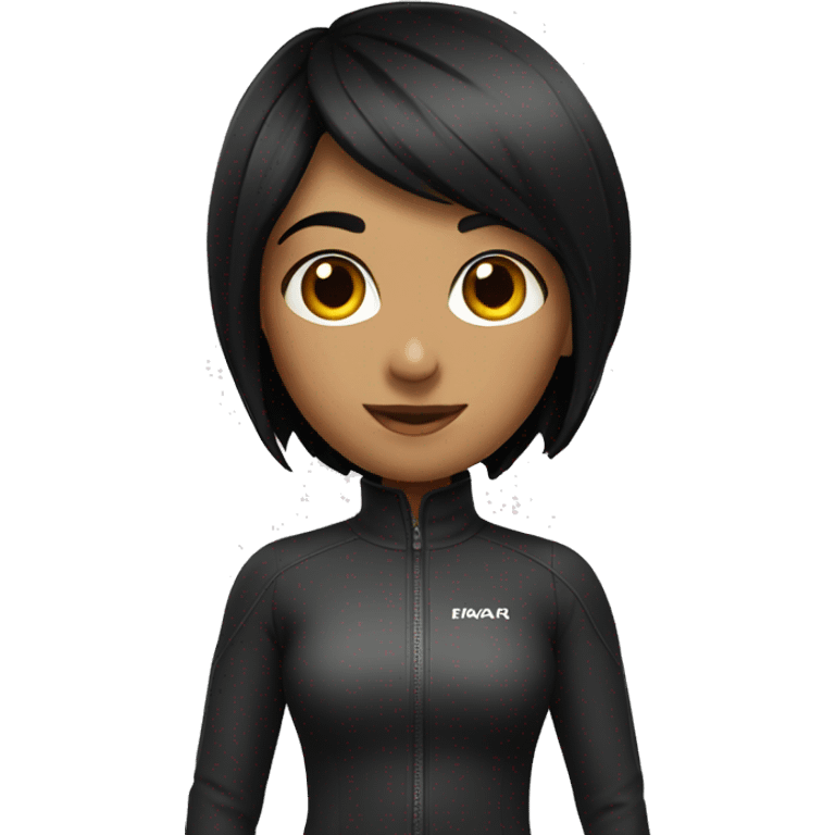 Girl with a black Bob indian ski emoji