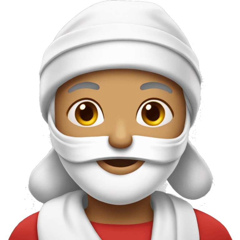 Santa Claus with bandage around her head emoji