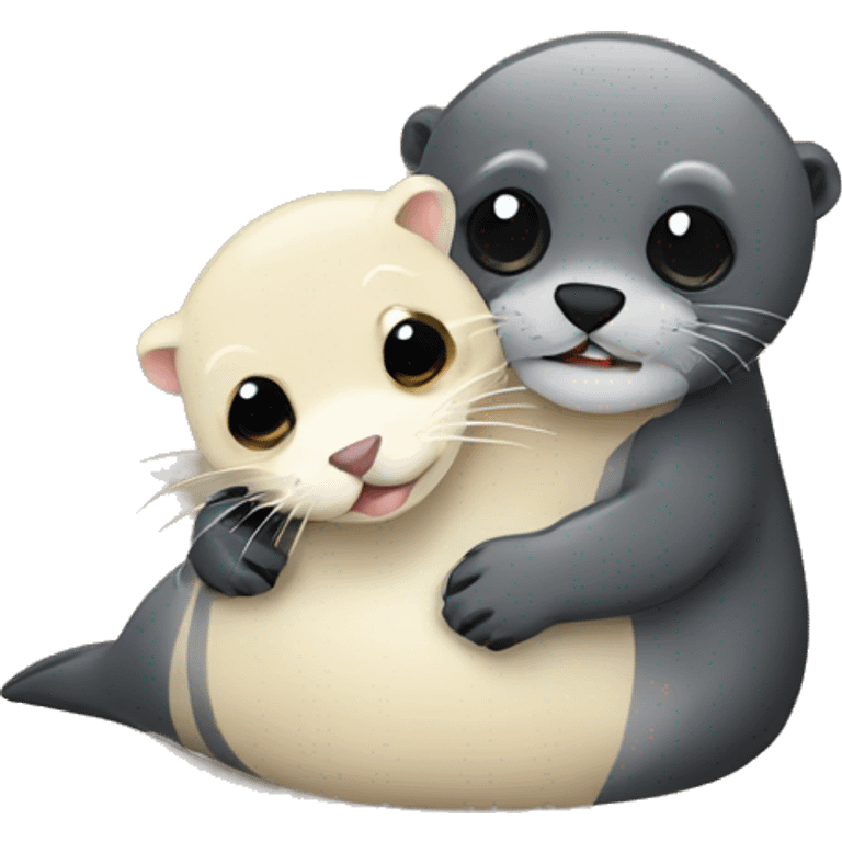 seal hugging ferret  emoji