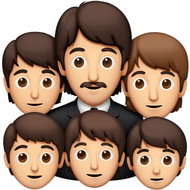 Cinematic Realistic The Beatles Pop Culture Emoji, showcasing an iconic, vibrant portrayal of the legendary band rendered with rich textures and nostalgic lighting that exude musical legacy. emoji