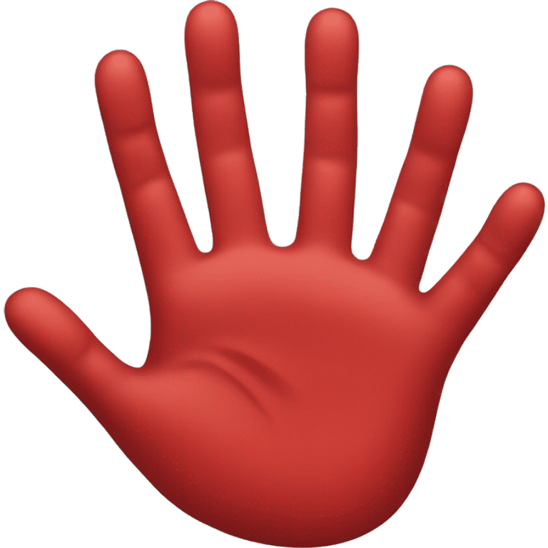 red and sticky hand emoji