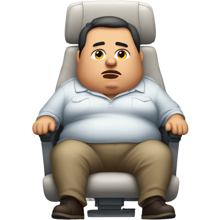 Obese man in airplane seat emoji