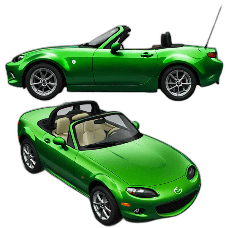 Mazda mx5 verte de profil emoji