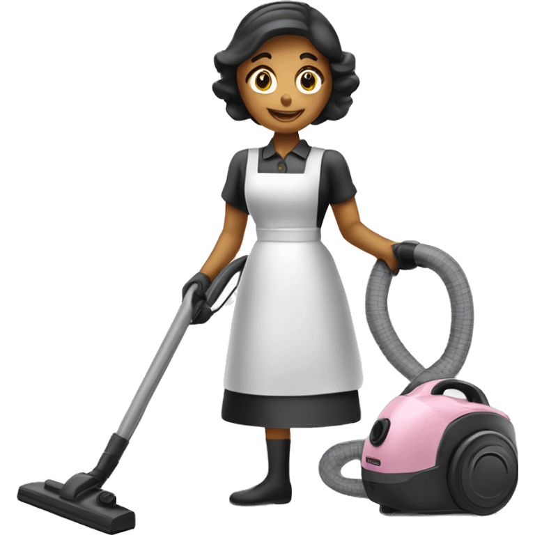 Maid with a canister vacuum cleaner emoji