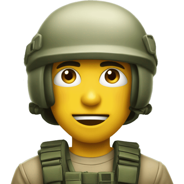 Diablo con casco militar emoji