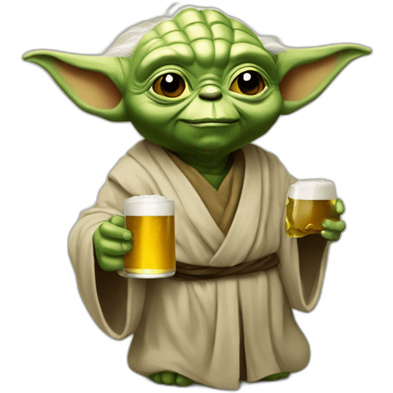 Yoda qui boit une bière emoji