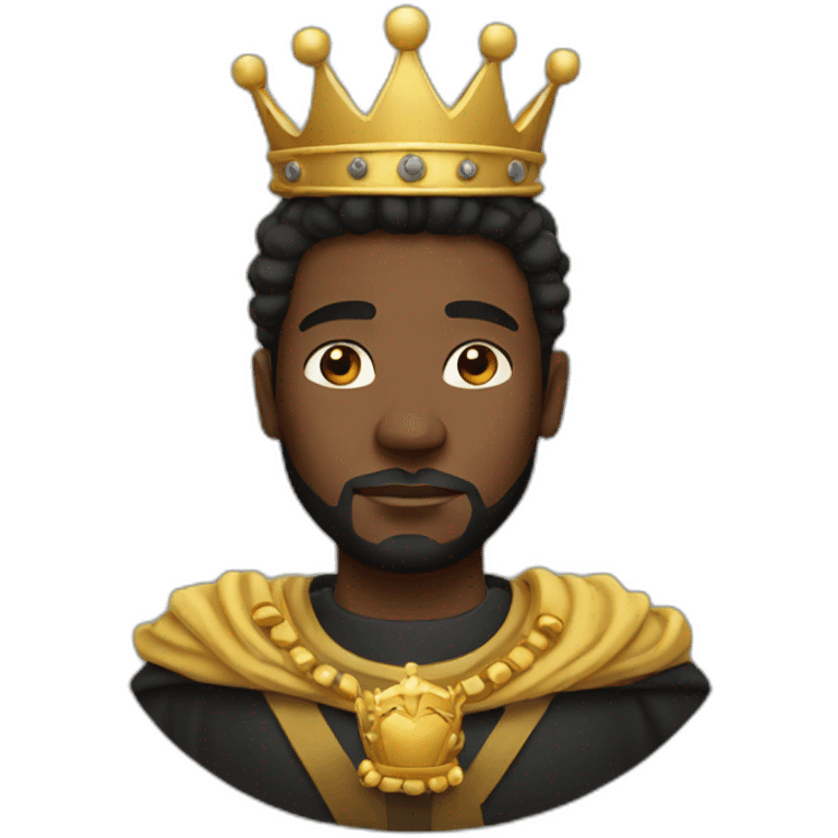 Calm black king with crown emoji