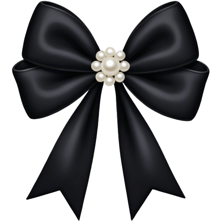 Black velvet and pearls bow  emoji