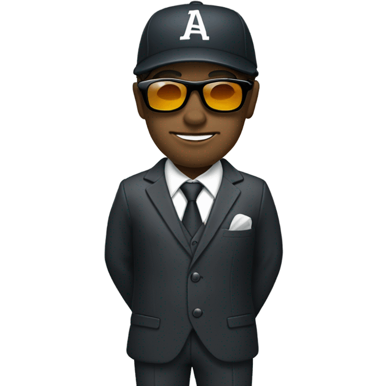 Baseball in suit with sunglasses emoji