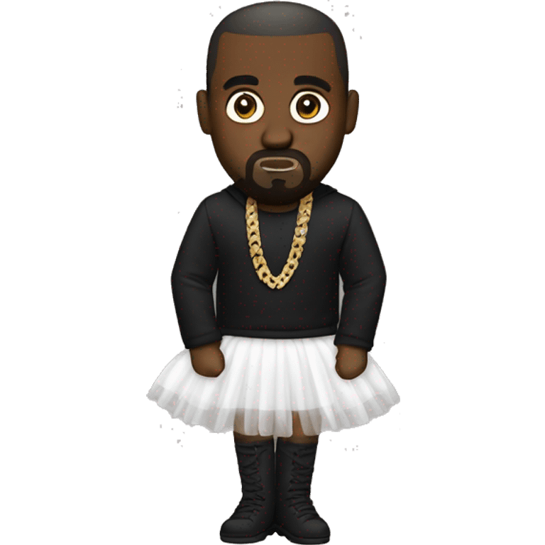 Kanye west wearing a black tutu emoji