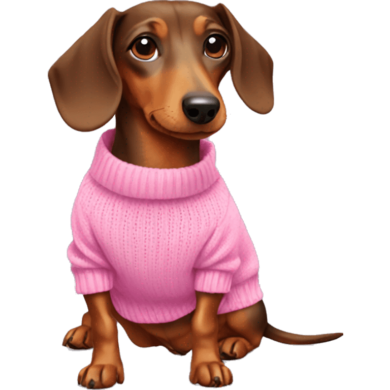 Dachshund with a pink sweater emoji