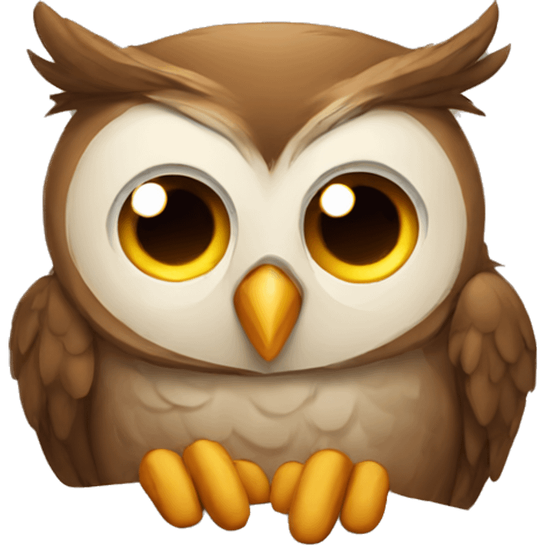 tired owl with a letter emoji