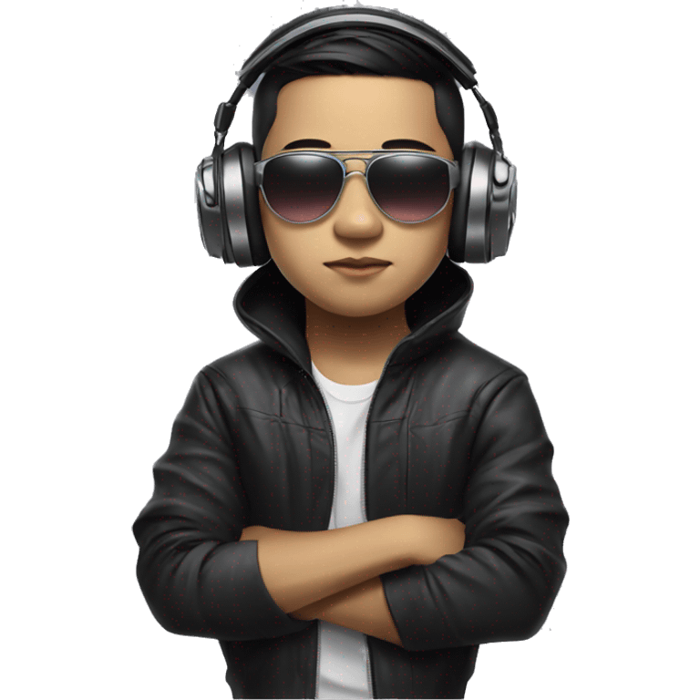 cyberpunk DJ, asian boy emoji