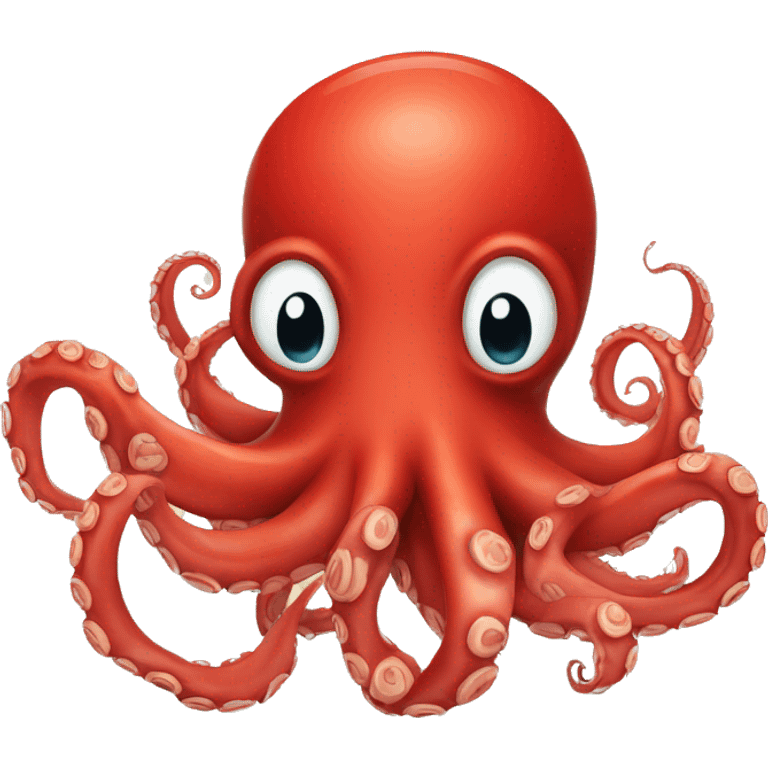 red cartoon octopus framed emoji