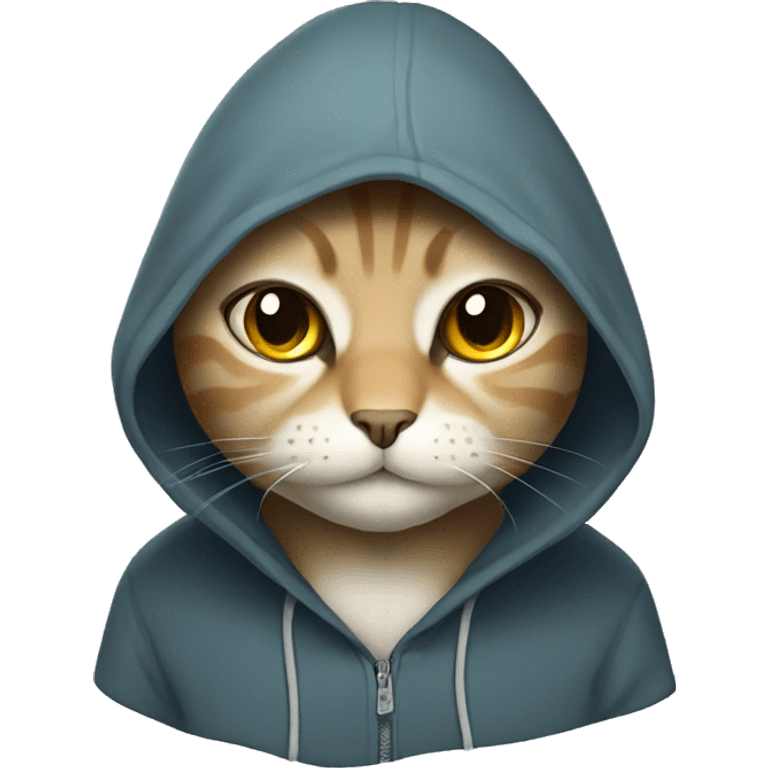 Cat with a hodie emoji