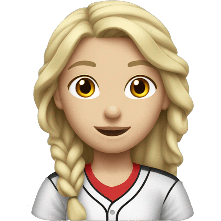 Caucasian girl softball emoji