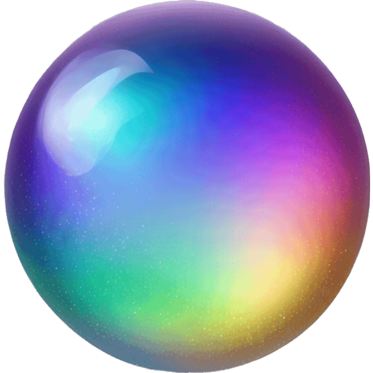 Sparkly iridescent rainbow-gradient crystal-glass orb sphere emoji