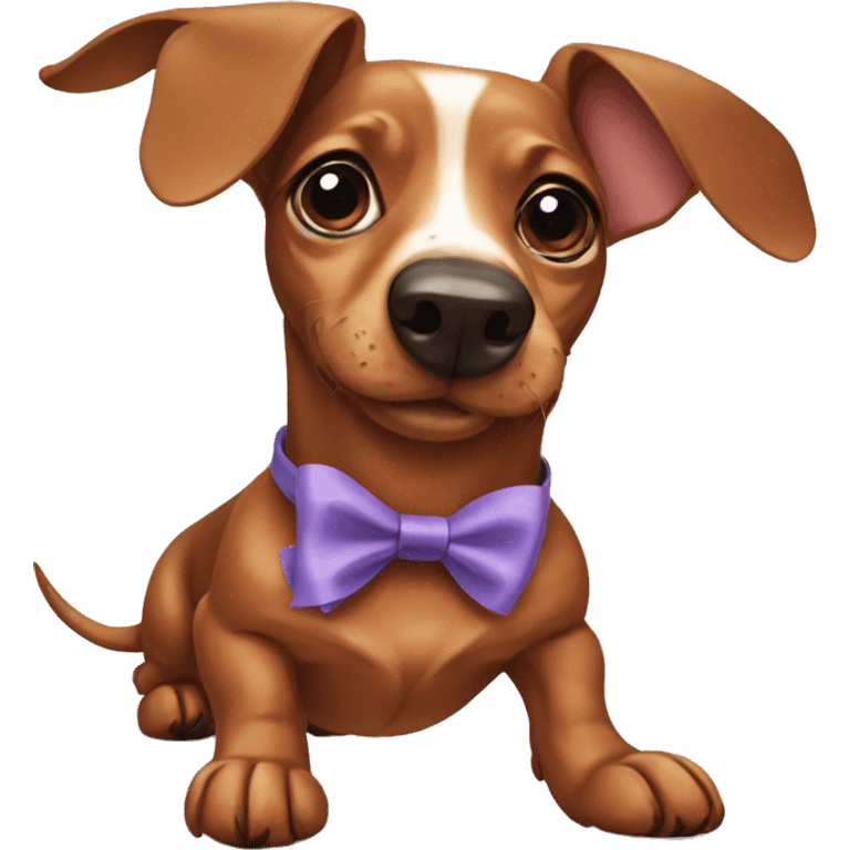 Dachshund with a bow emoji