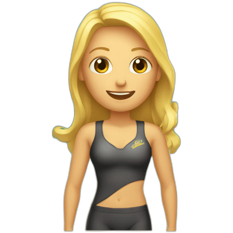 Mujer rubia con tabla de surf emoji