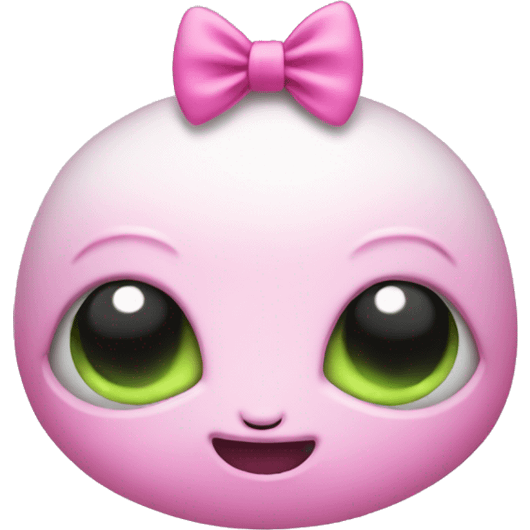 Cute alien with pink bow  emoji