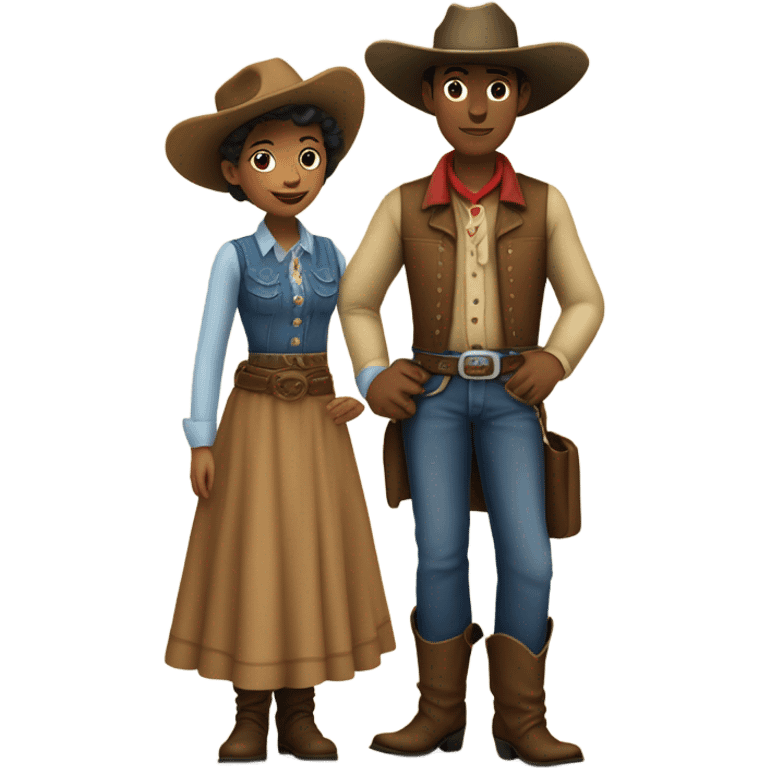 Western with a woman and a boy emoji