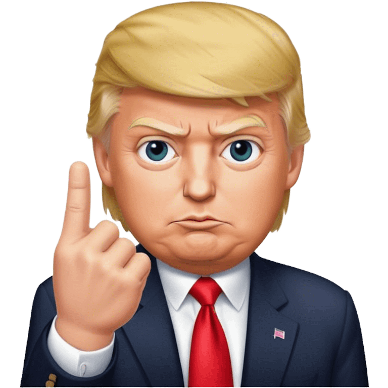 Donald  Trump shows one finger emoji