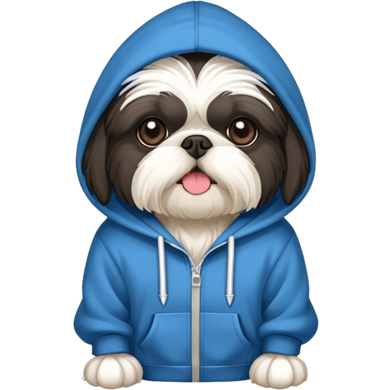 Black shihtzo dog wear hoodie  emoji