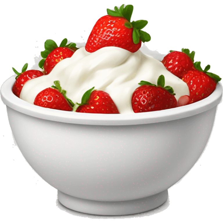 Yogurt bowl with strawberries  emoji