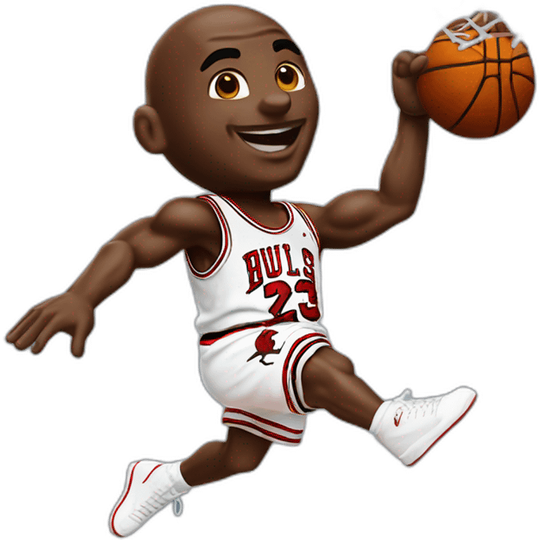 Michael Jordan dunking mid air emoji