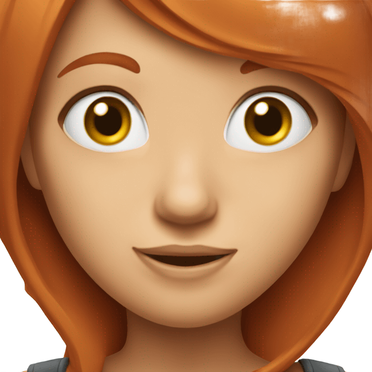 Red head girl with playful expression emoji