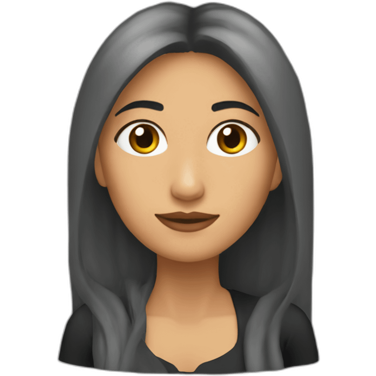 Mujer morena pelo largo crespo emoji